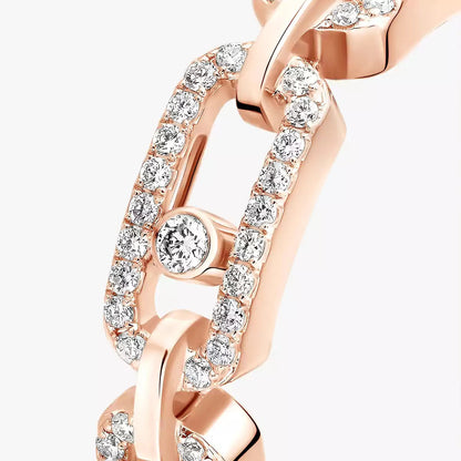 [Mysitc ] Move Link Pave_-Set Diamond Ring in Gold