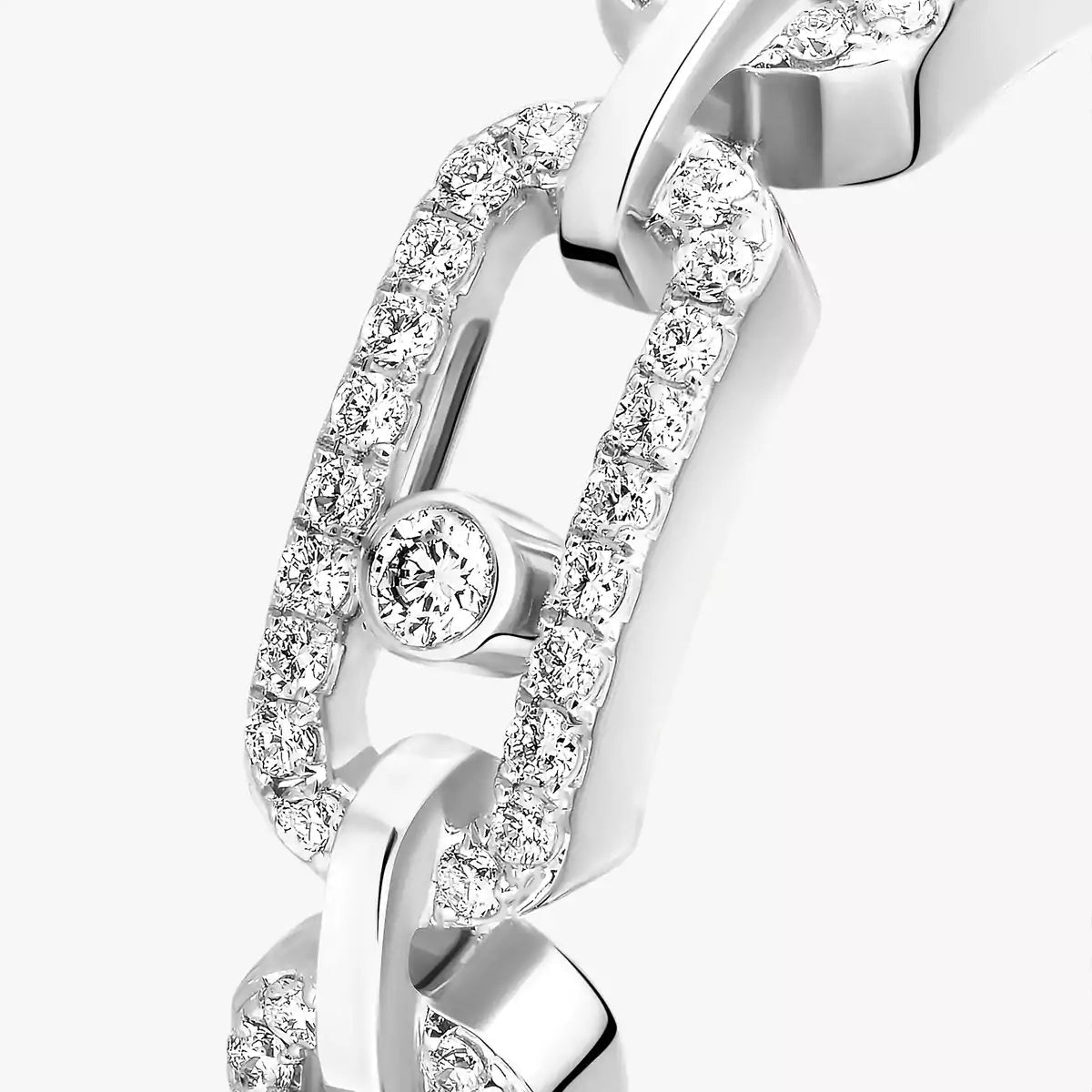 [Mysitc ] Move Link Pave_-Set Diamond Ring in Gold
