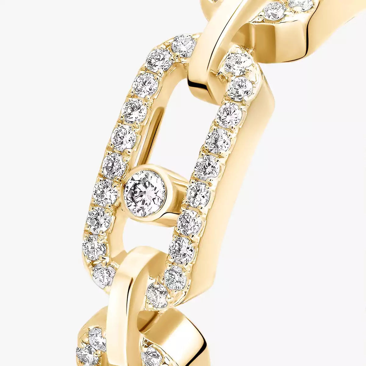 [Mysitc ] Move Link Pave_-Set Diamond Ring in Gold