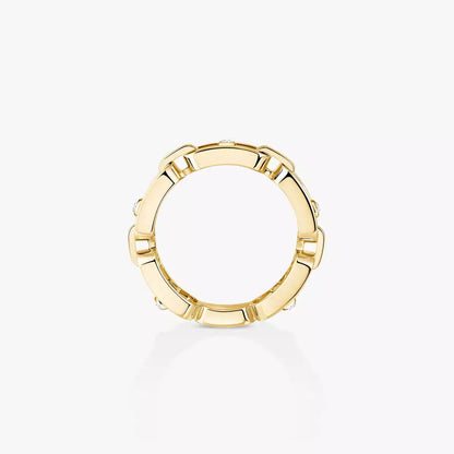 [Mysitc ] Move Link Pave_-Set Diamond Ring in Gold