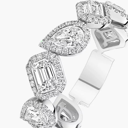 [Mysitc ] Diamond Wedding Ring My Twin