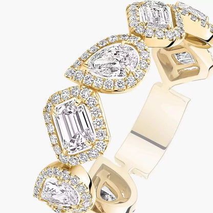 [Mysitc ] Diamond Wedding Ring My Twin