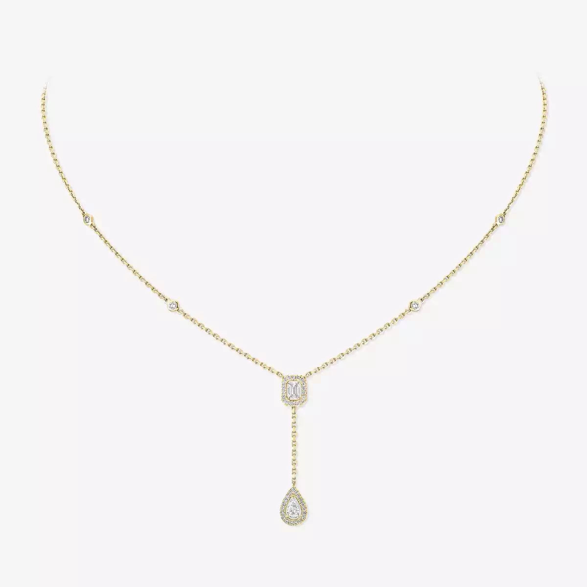 [Mysitc ] Gold Diamond Tie Necklace