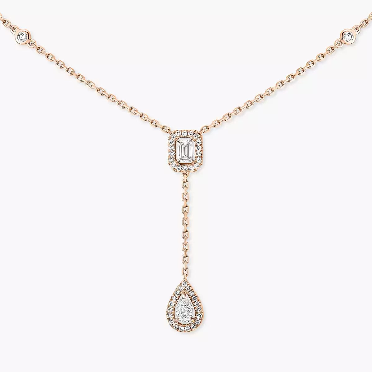 [Mysitc ] Gold Diamond Tie Necklace