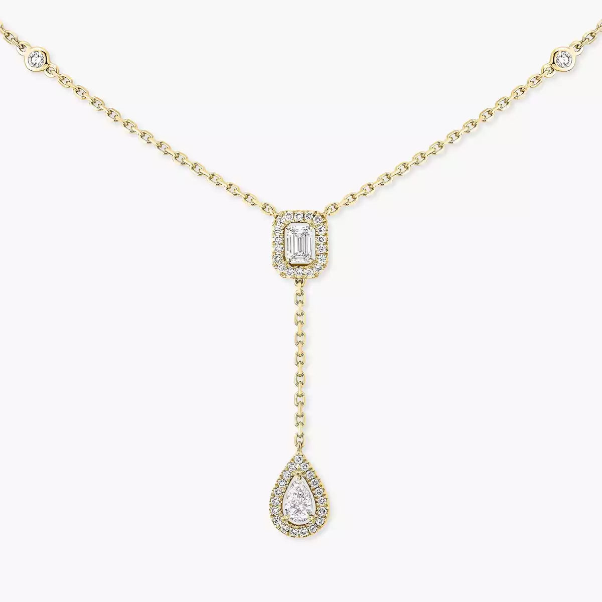 [Mysitc ] Gold Diamond Tie Necklace