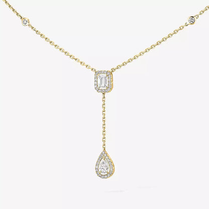 [Mysitc ] Gold Diamond Tie Necklace
