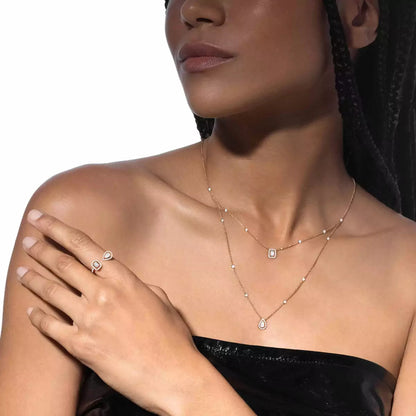 [Mysitc ] Diamond Necklace My Twin 2 Rows