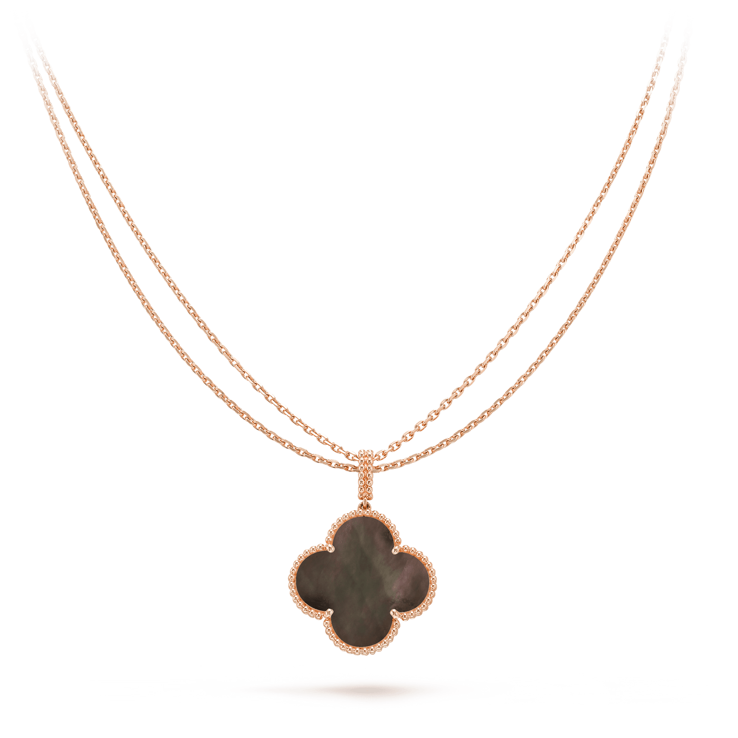 [Mystic]CLOVER 25MM GOLD DARK MOP BIG CLOVER NECKLACE