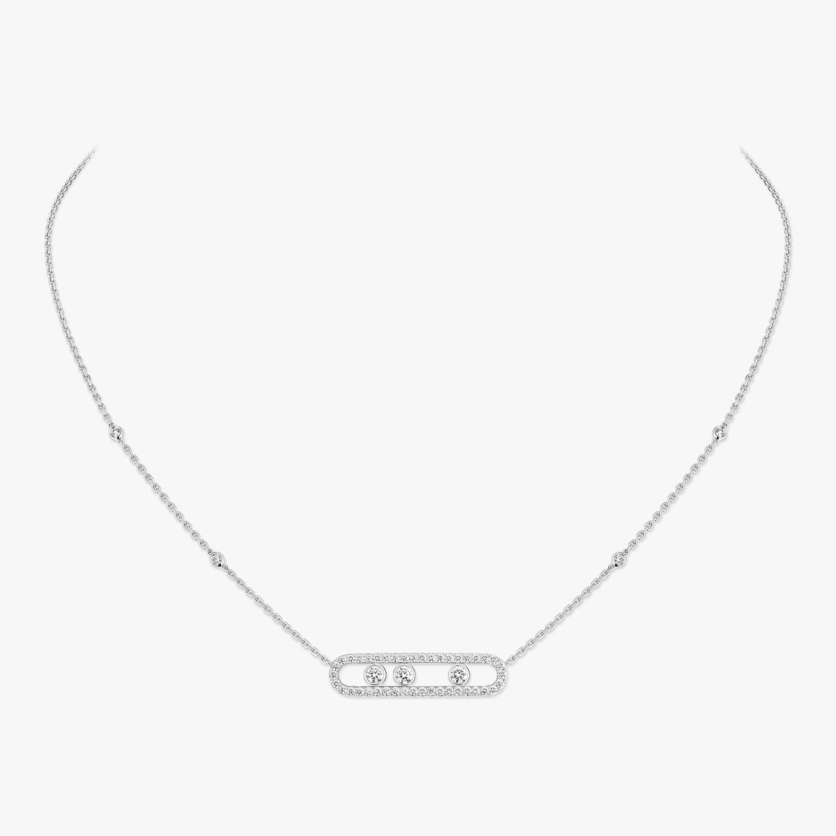 [Mysitc ]  Move Pave_ Rose Gold Diamond Necklace
