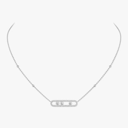 [Mysitc ]  Move Pave_ Rose Gold Diamond Necklace