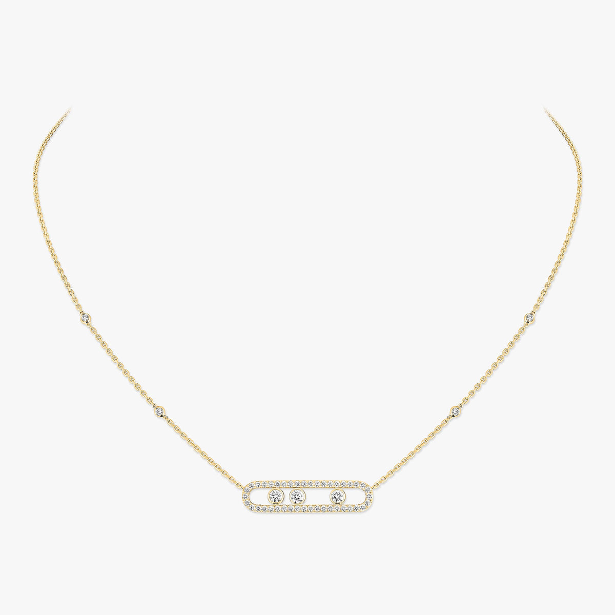 [Mysitc ]  Move Pave_ Rose Gold Diamond Necklace