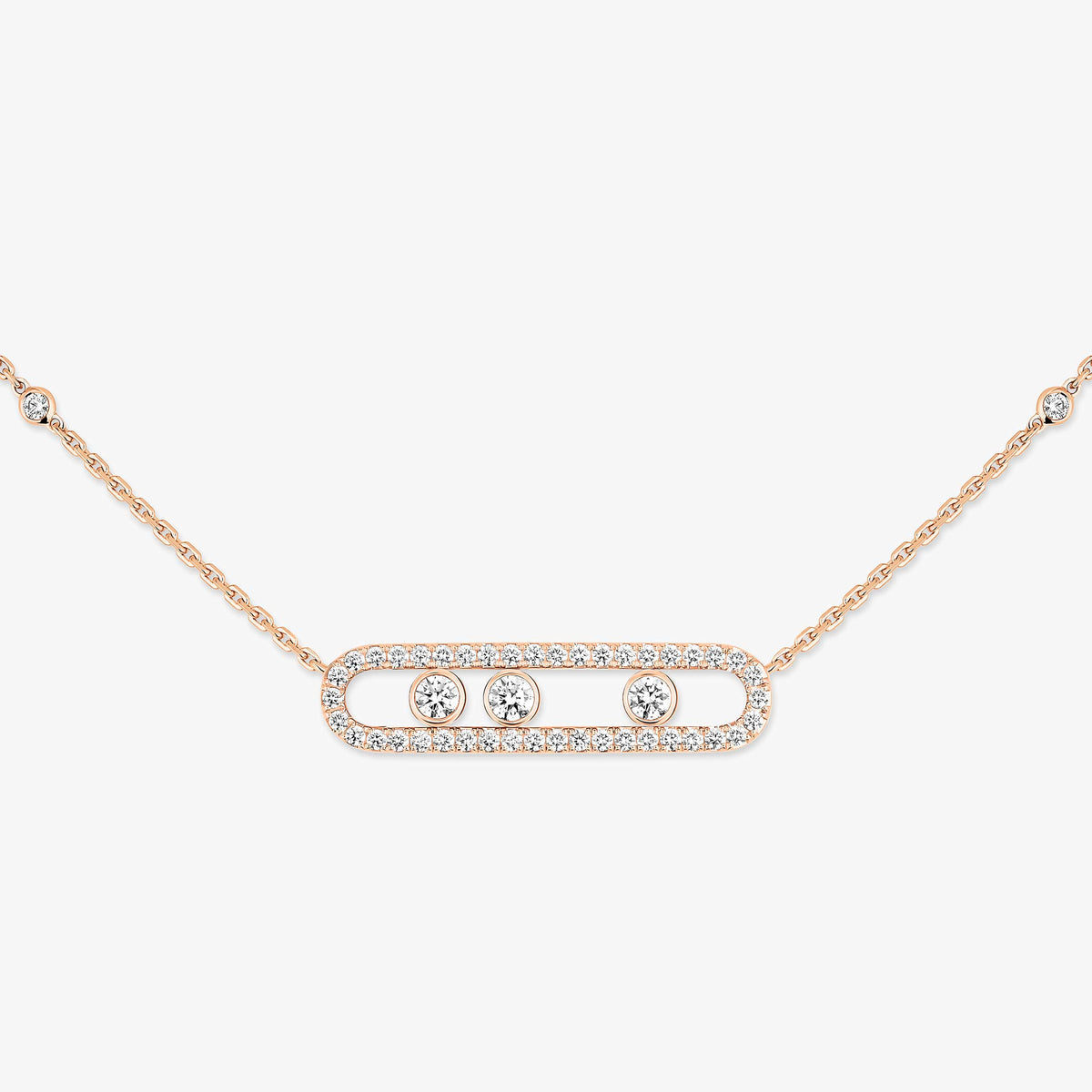[Mysitc ]  Move Pave_ Rose Gold Diamond Necklace