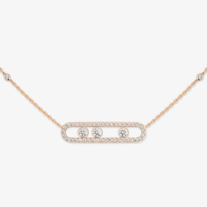 [Mysitc ]  Move Pave_ Rose Gold Diamond Necklace