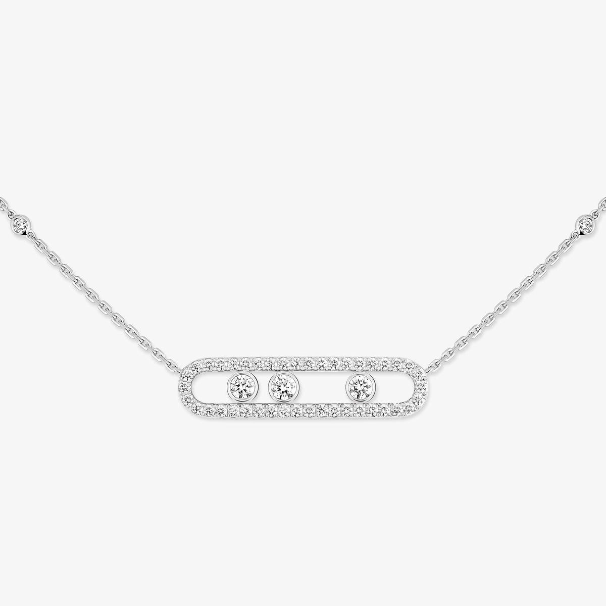 [Mysitc ]  Move Pave_ Rose Gold Diamond Necklace
