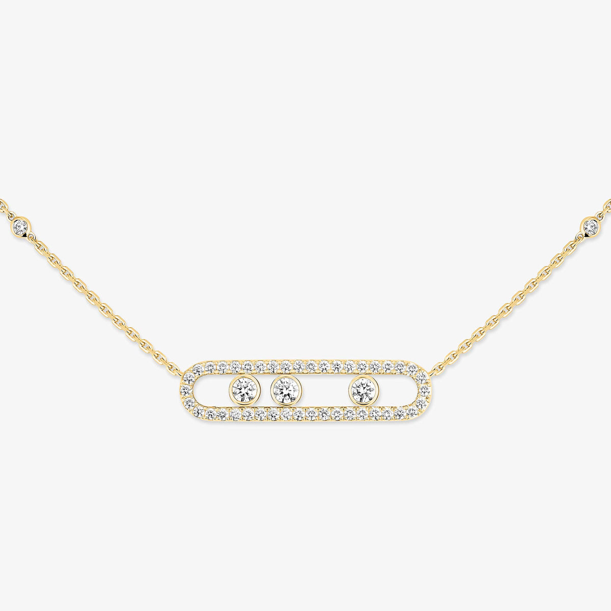 [Mysitc ]  Move Pave_ Rose Gold Diamond Necklace