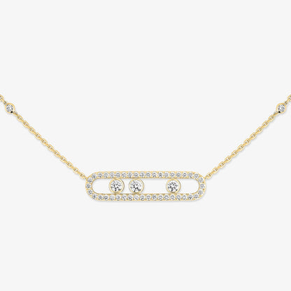[Mysitc ]  Move Pave_ Rose Gold Diamond Necklace