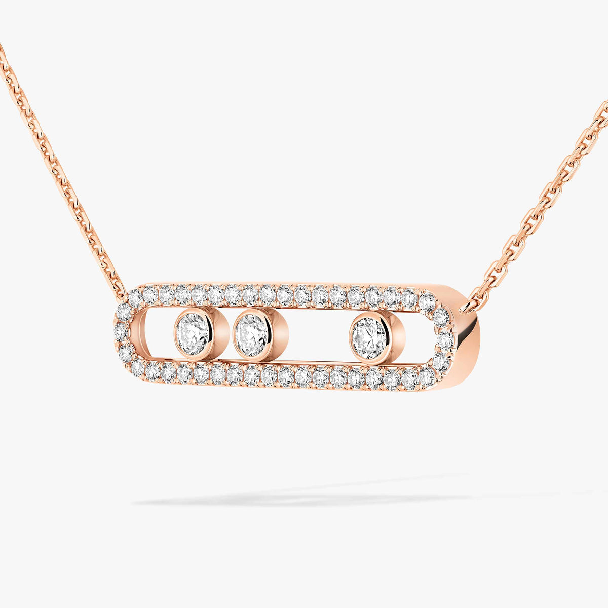 [Mysitc ]  Move Pave_ Rose Gold Diamond Necklace