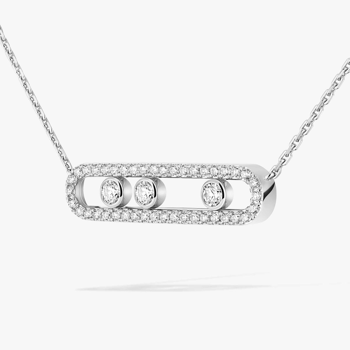 [Mysitc ]  Move Pave_ Rose Gold Diamond Necklace