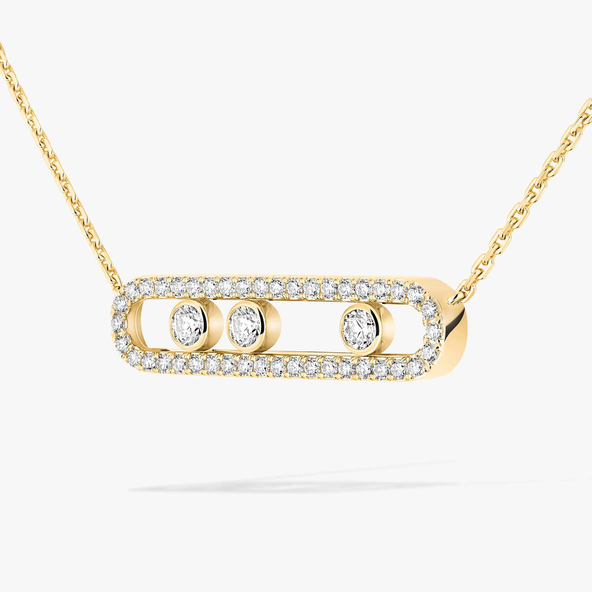 [Mysitc ]  Move Pave_ Rose Gold Diamond Necklace