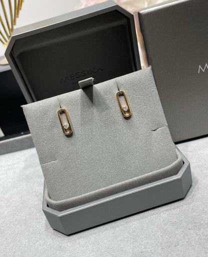 [Mysitc ] MOVE UNO SMALL 1 DIAMOND EARRINGS