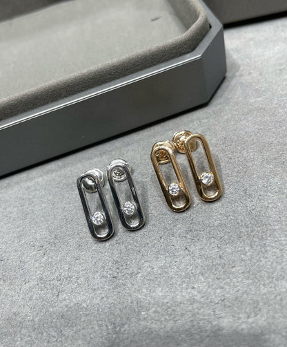 [Mysitc ] MOVE UNO SMALL 1 DIAMOND EARRINGS